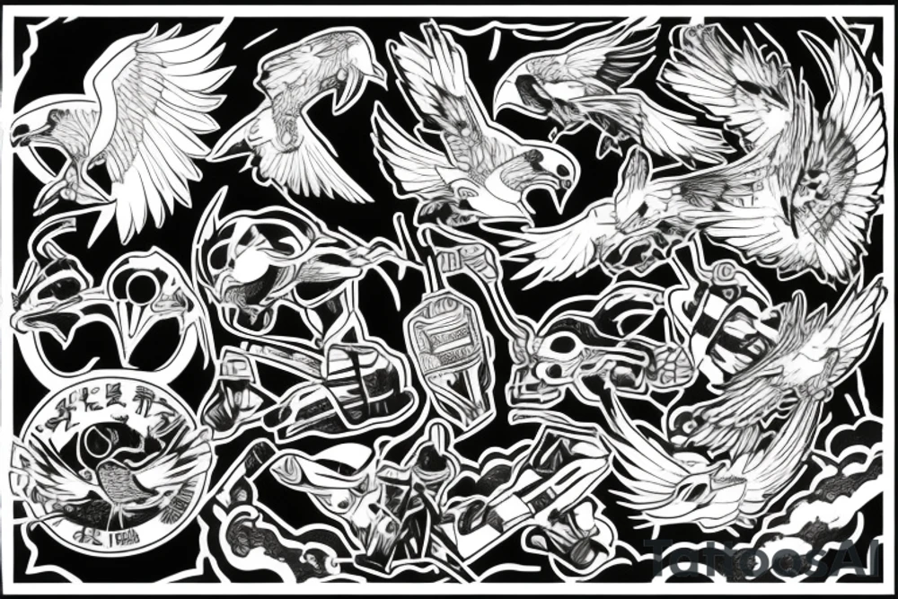 attacking falcon tattoo idea