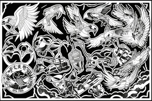 attacking falcon tattoo idea