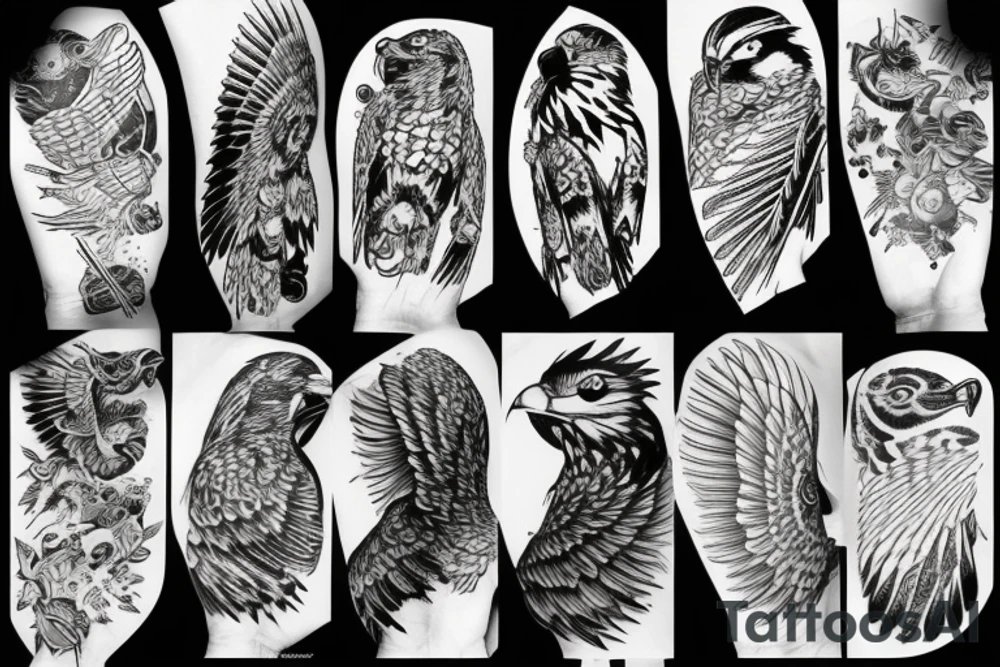 attacking falcon tattoo idea