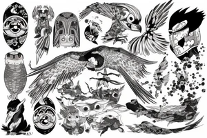 attacking falcon tattoo idea