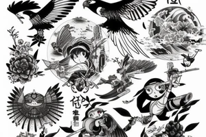 attacking falcon tattoo idea