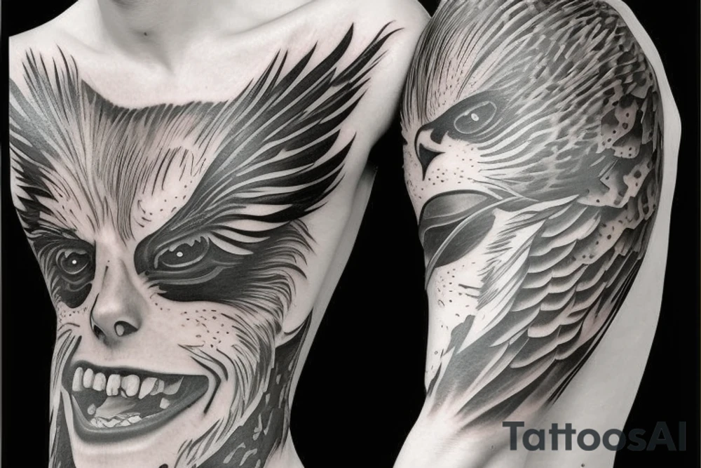 attacking falcon tattoo idea