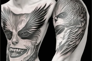 attacking falcon tattoo idea
