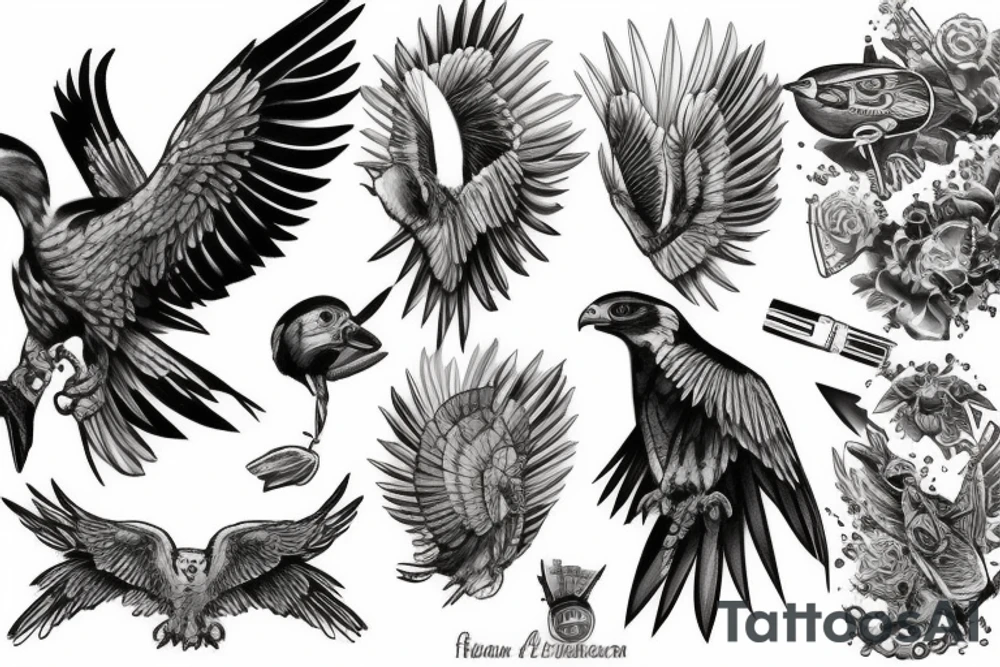 attacking falcon tattoo idea