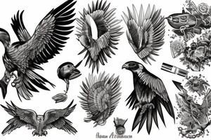 attacking falcon tattoo idea