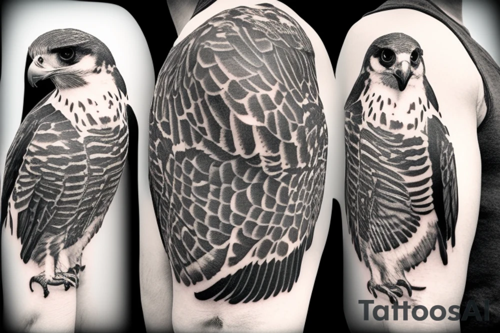 peregrine falcon catching prey tattoo idea