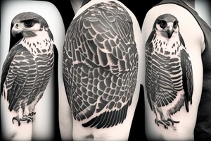 peregrine falcon catching prey tattoo idea