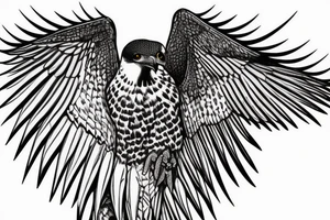 peregrine falcon catching prey tattoo idea