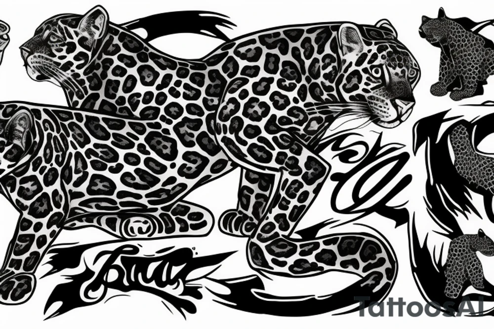 powerful jaguar tattoo idea