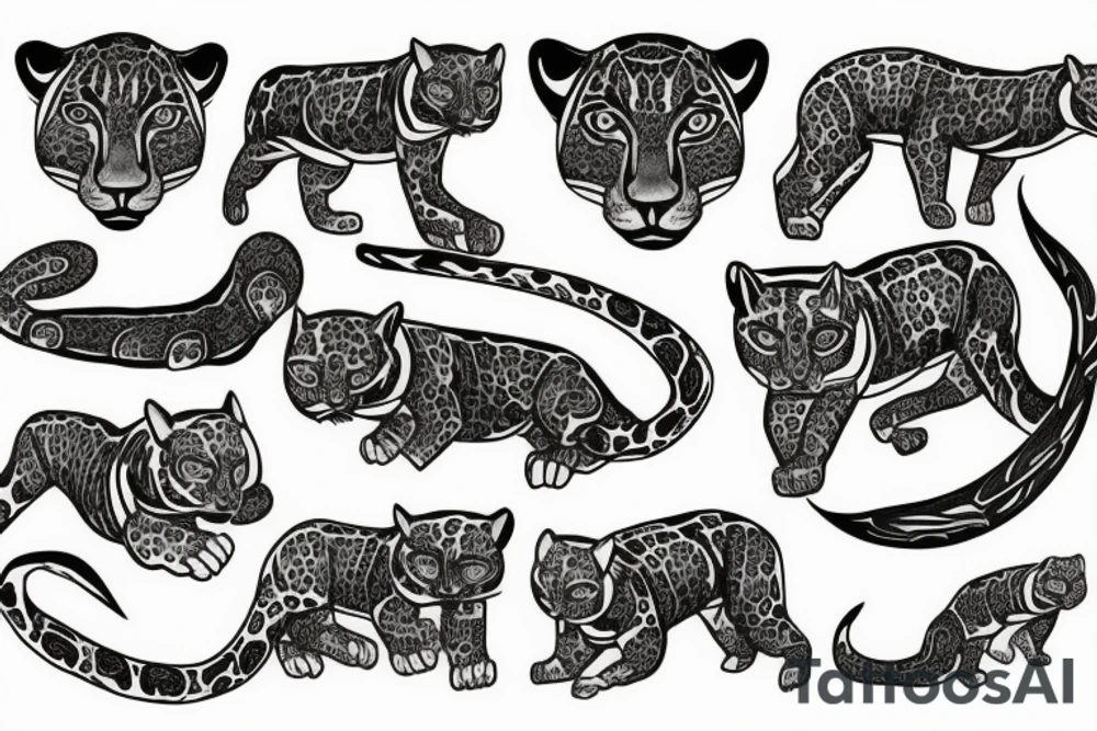 powerful jaguar tattoo idea
