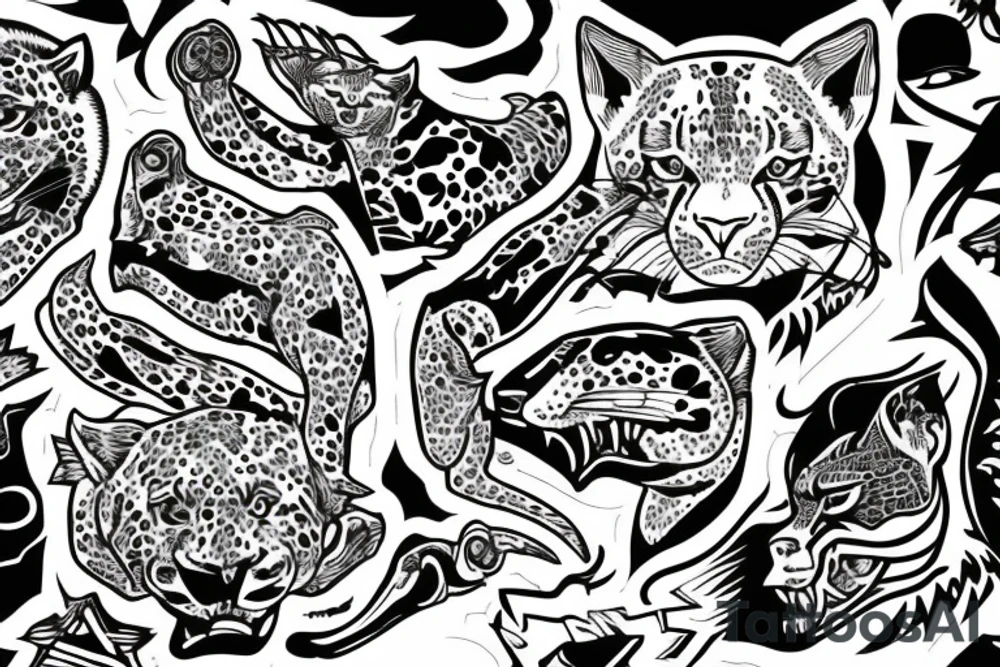 detailed jaguar tattoo idea