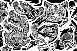 detailed jaguar tattoo idea