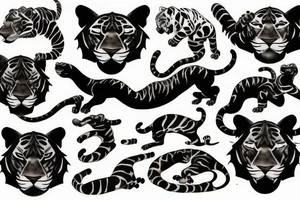 panther and tiger fighting tattoo idea