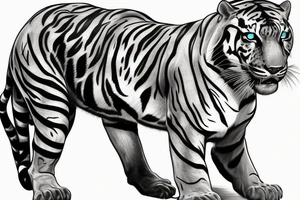 panther and tiger fighting tattoo idea