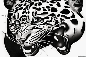 panther fighting jaguar tattoo idea