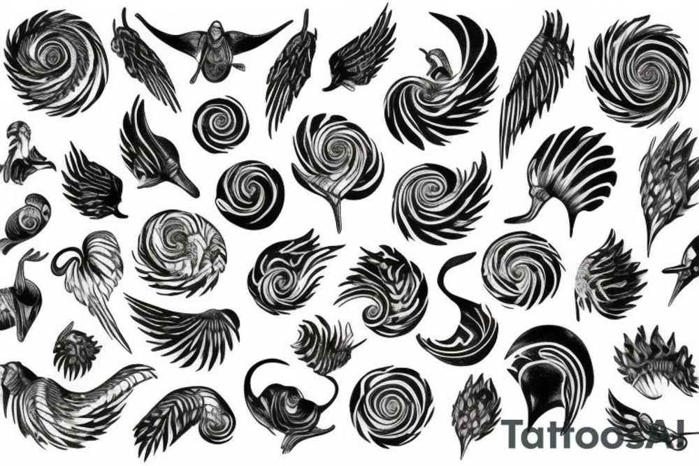 snail with wings tattoo idea
