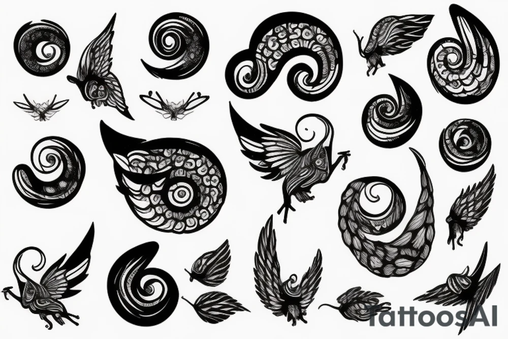 snail with wings tattoo idea