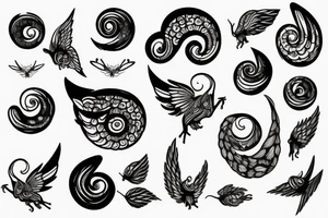 snail with wings tattoo idea