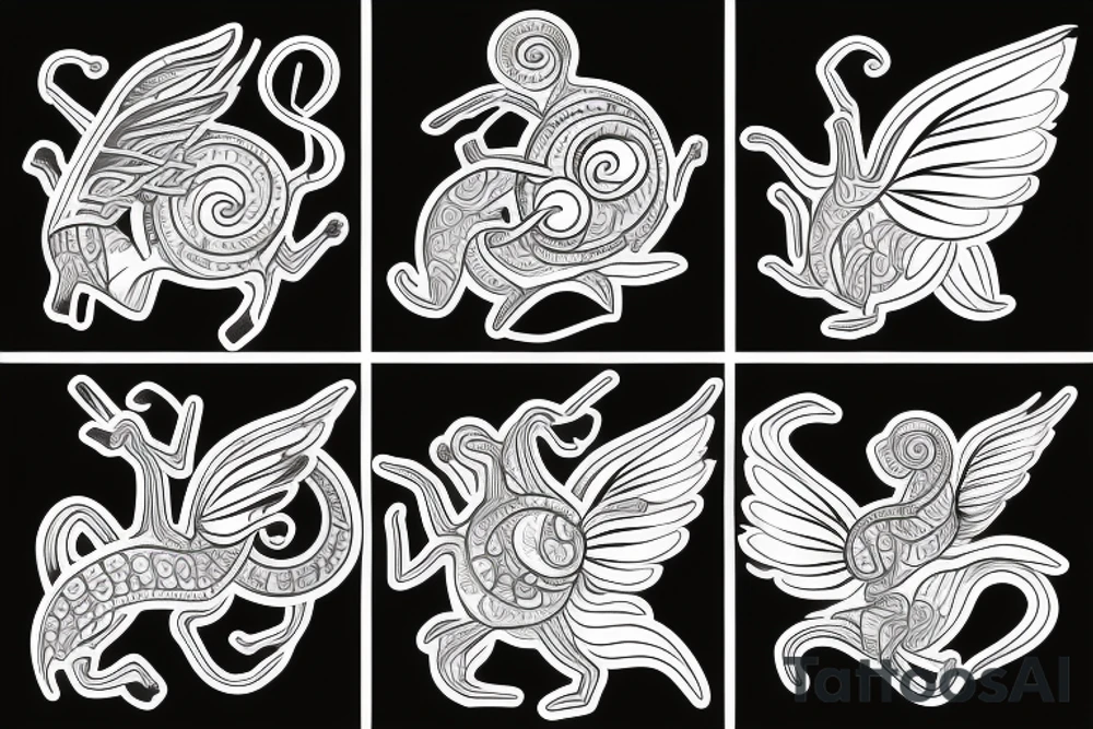 snail with wings tattoo idea