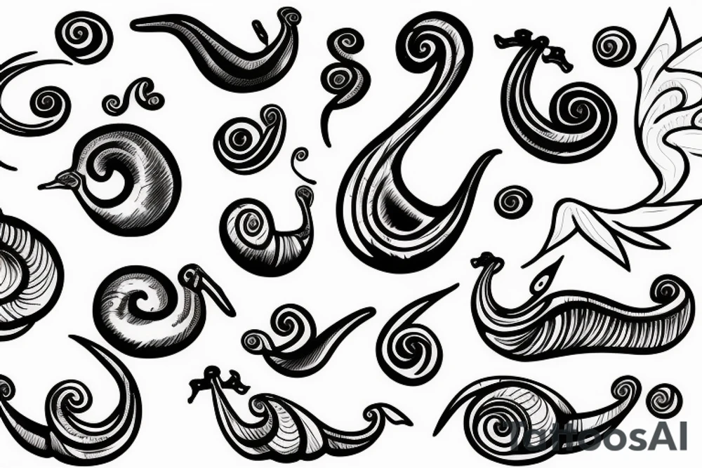 snail with wings tattoo idea