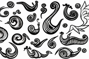 snail with wings tattoo idea