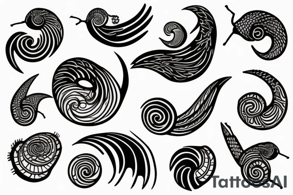 snail with wings tattoo idea