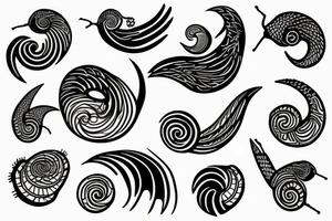 snail with wings tattoo idea