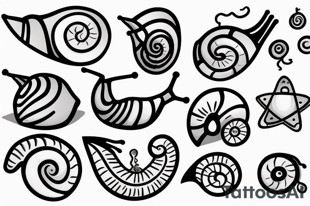 snail with a sail on its shell tattoo idea