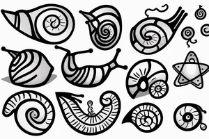 snail with a sail on its shell tattoo idea