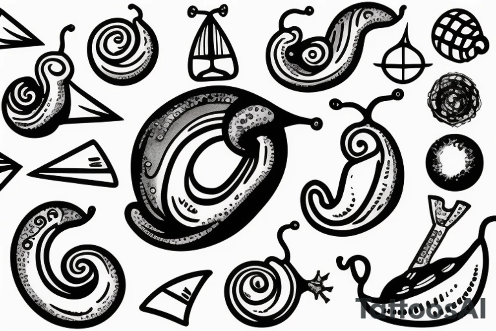 snail with a sail on its shell tattoo idea