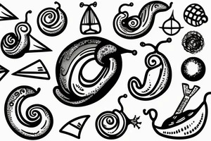 snail with a sail on its shell tattoo idea