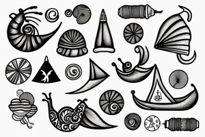 snail with a sail on its shell tattoo idea