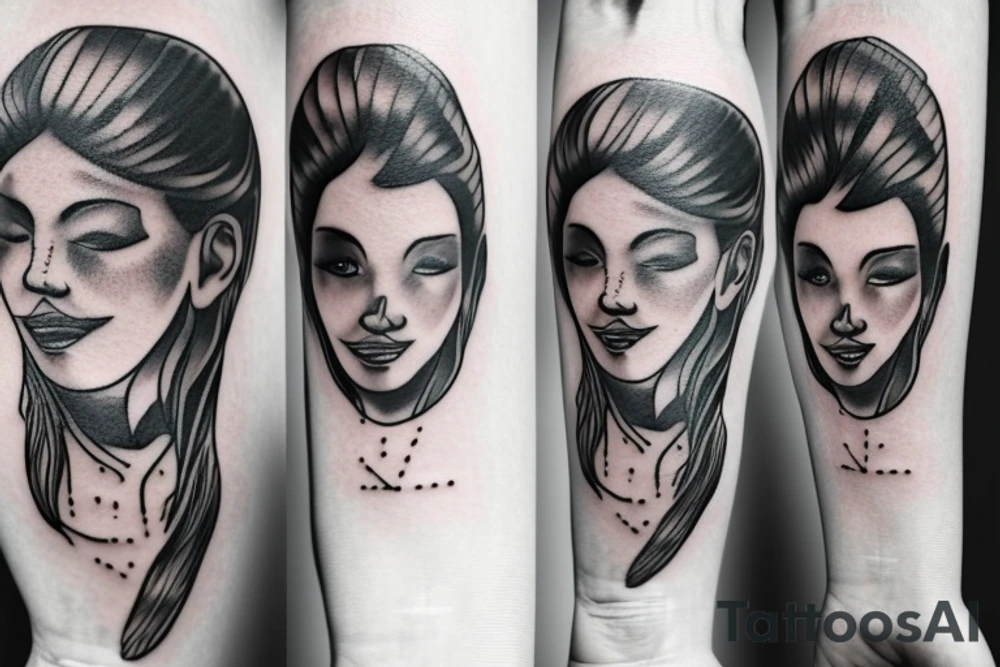 sister walking with younger brother tattoo idea