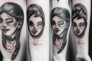 sister walking with younger brother tattoo idea