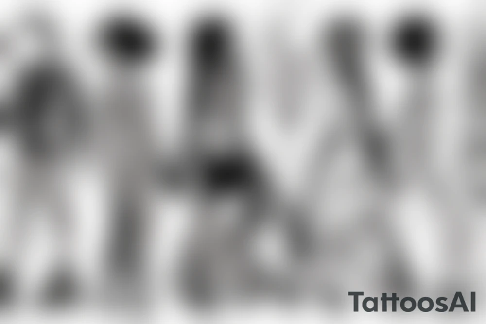 girl walking with a boy tattoo idea