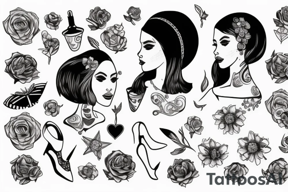 girl walking with a boy tattoo idea