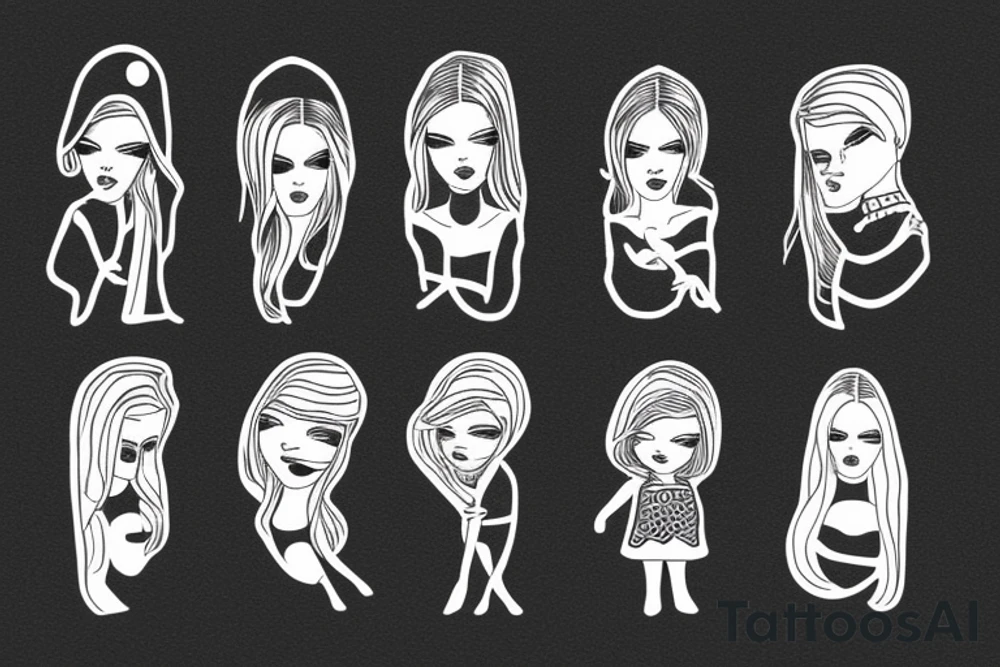 girl walking with a boy tattoo idea