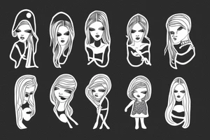 girl walking with a boy tattoo idea