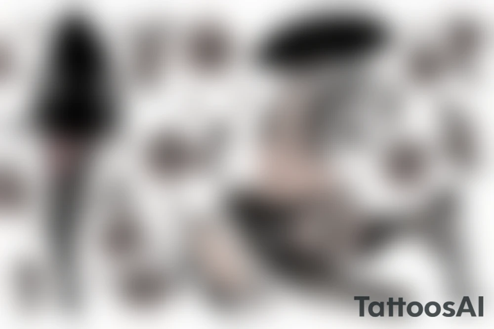 girl walking with a boy tattoo idea