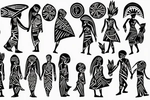 girl walking with a boy tattoo idea