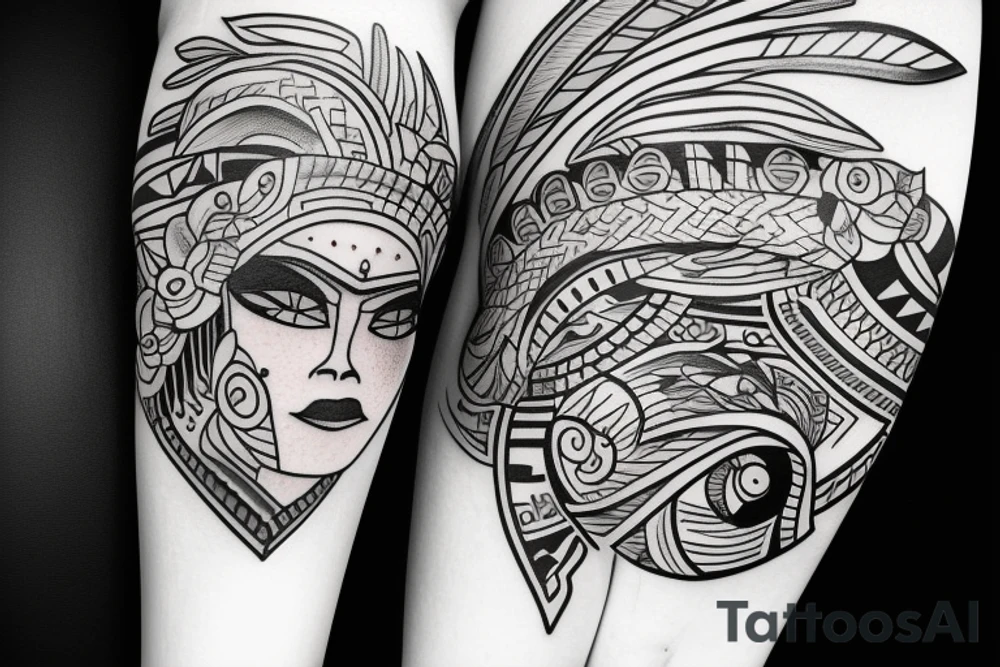 girl walking with a boy tattoo idea