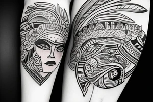 girl walking with a boy tattoo idea