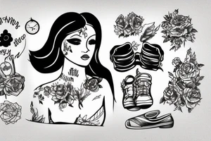 girl walking with a boy tattoo idea