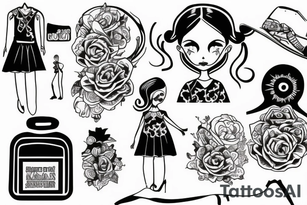 girl walking with a boy tattoo idea