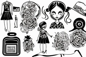 girl walking with a boy tattoo idea