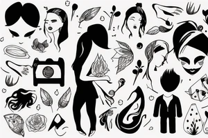 girl walking with a boy tattoo idea