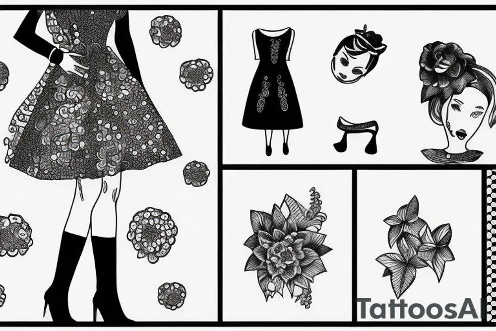 girl walking with a boy tattoo idea