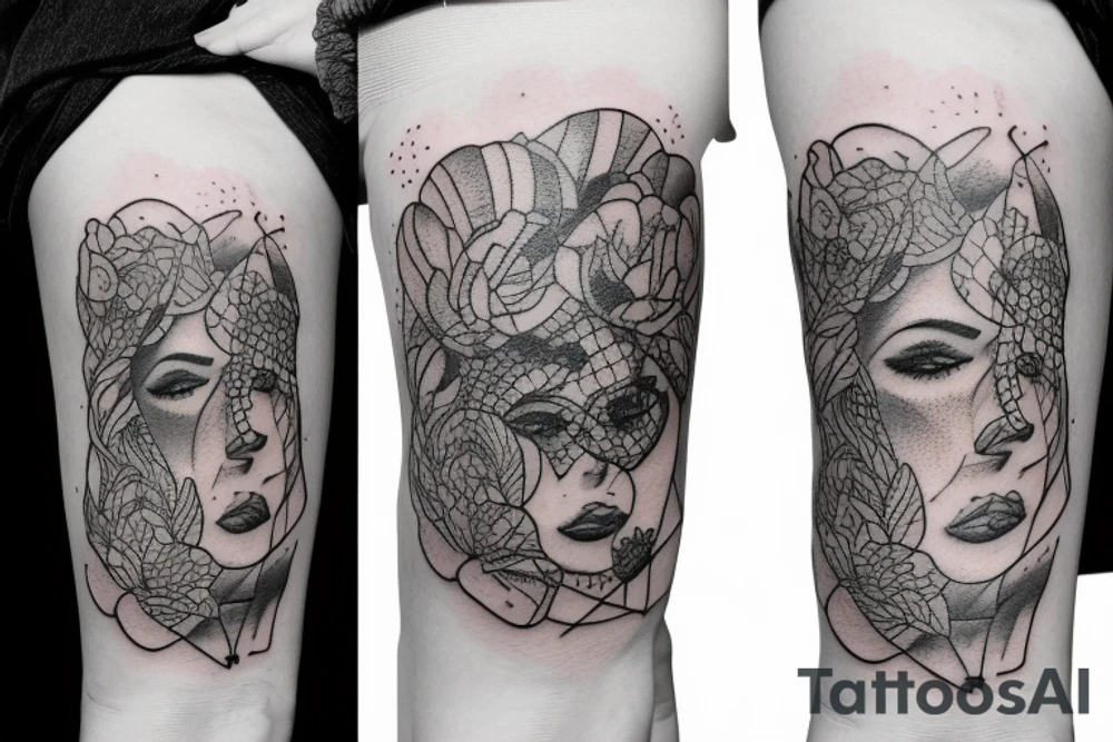 girl walking with a boy tattoo idea