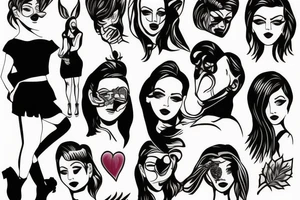 girl walking with a boy tattoo idea