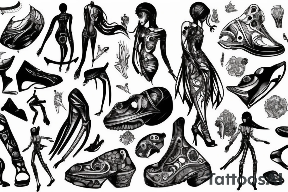 girl walking with a boy tattoo idea